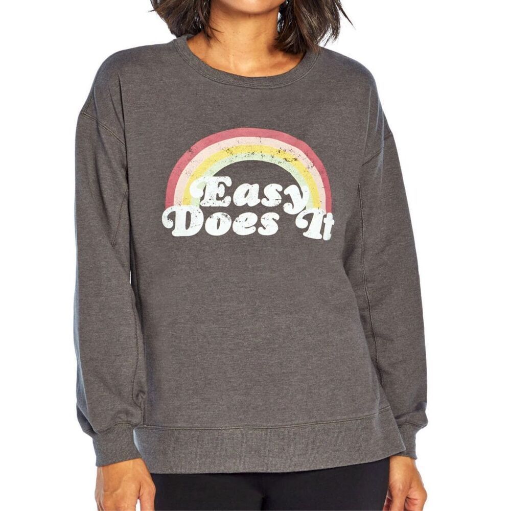 Wild Fox Top Womens Size XS Gray Sweatshirt Long‎ Sleeve Crew Neck Graphic